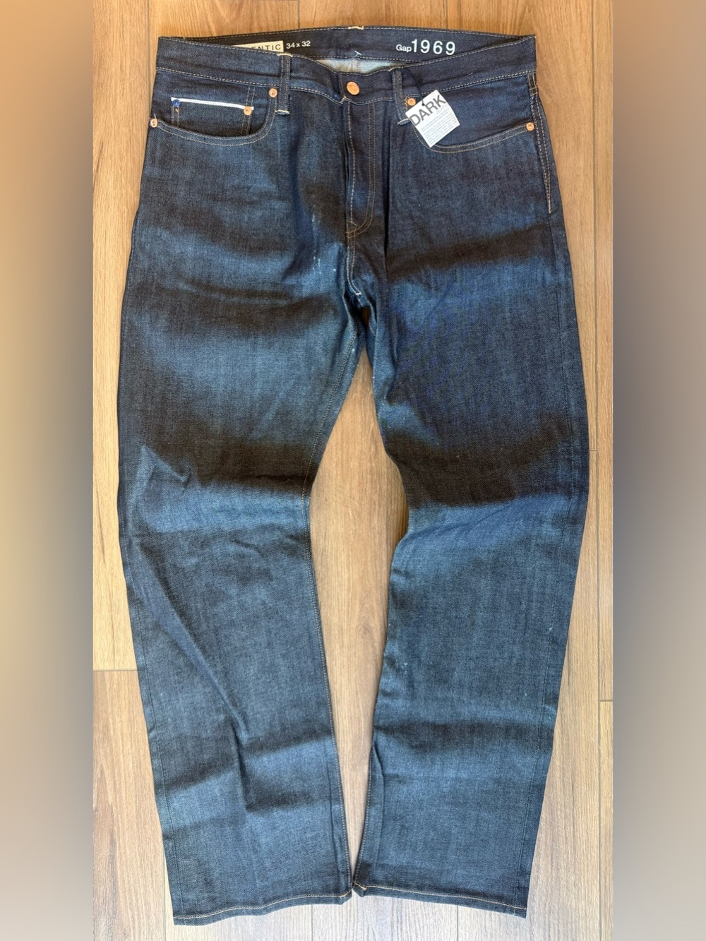 Gap 1969 Slim Selvedge Jeans 34x32 Dead Stock 100% Cotton
